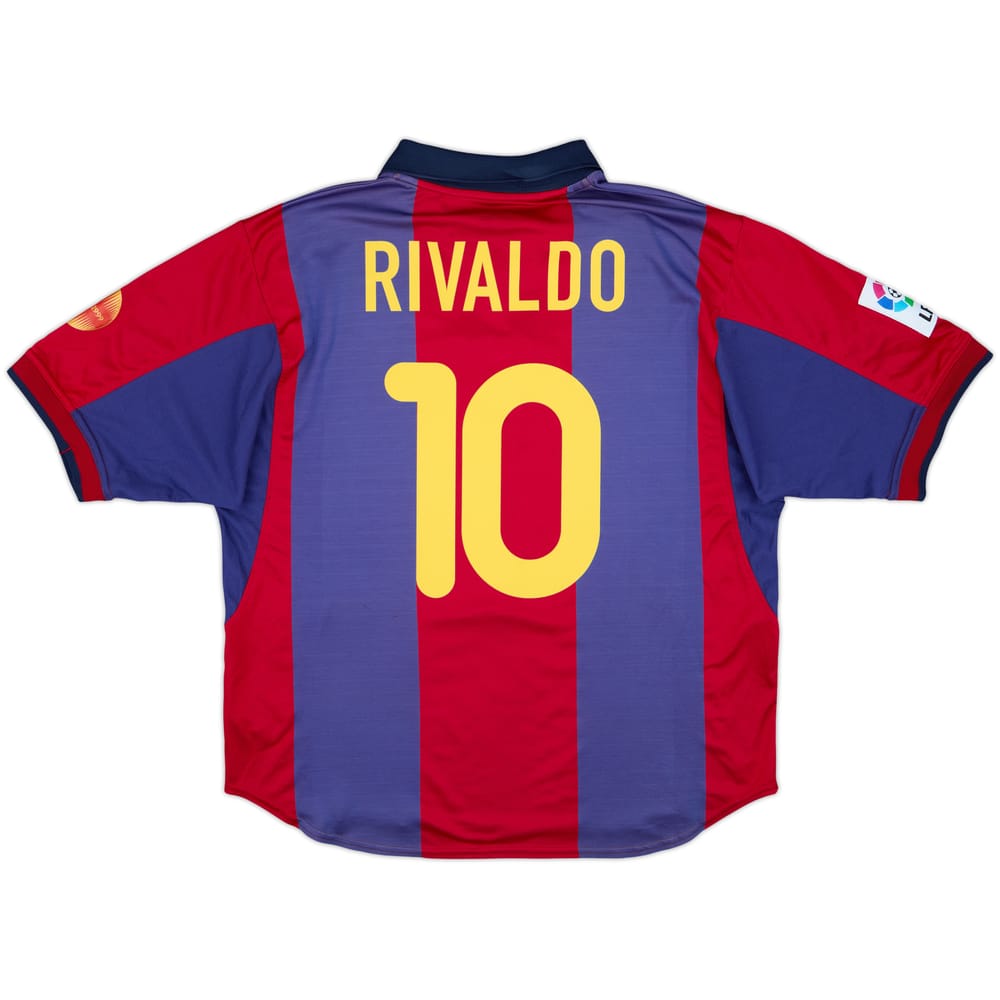 2000-01 Barcelona Home Shirt Rivaldo #10 - 7/10 - (XL)