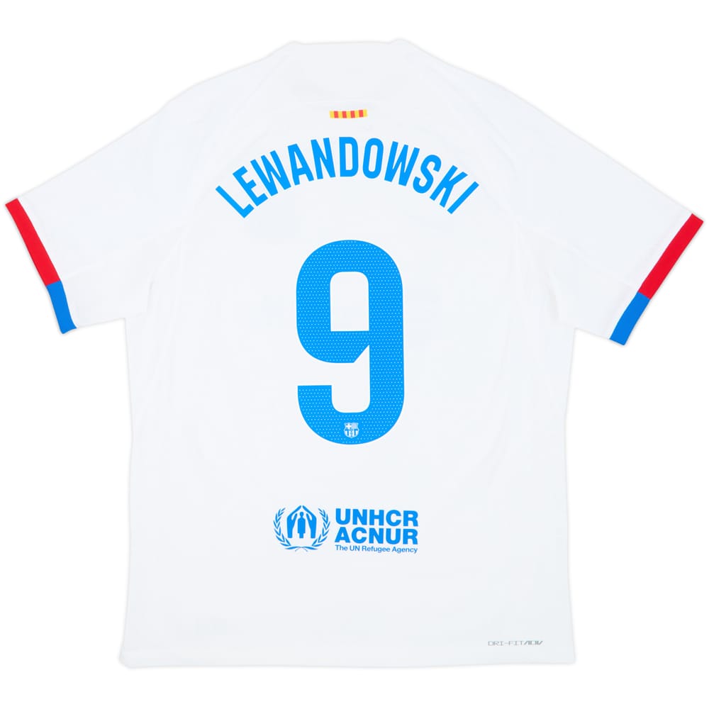 2023-24 Barcelona Authentic Away Shirt Lewandowski #9 - 7/10 - (L)