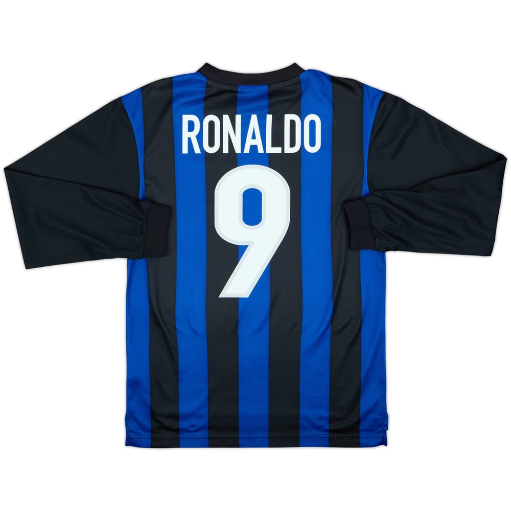 2000-01 Inter Milan Basic Home L/S Shirt Ronaldo #9 - 7/10 - (15-16 Years)
