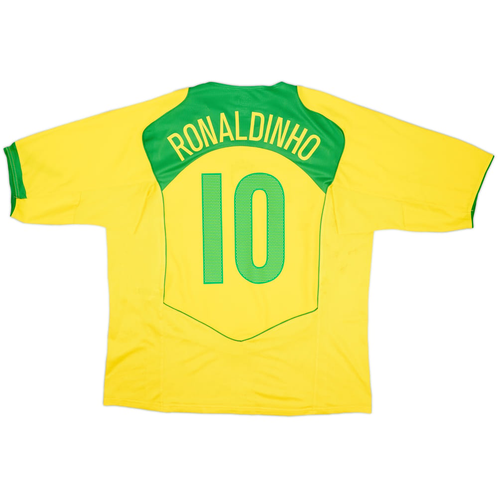 Camiseta de local de Brasil 2004-06 Ronaldinho #10 - 6/10 - (XXL)