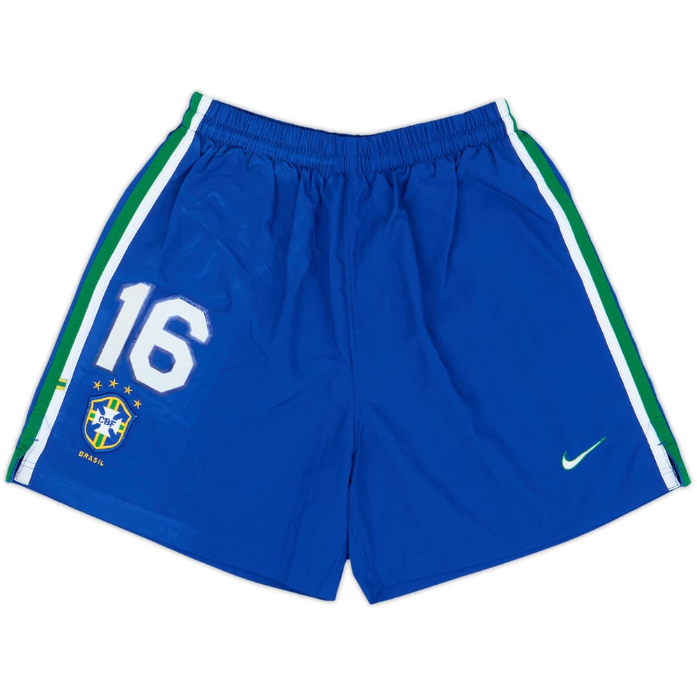 1997-98 Brazil Player Issue Home Shorts #16 (Ze Roberto) - 7/10 - (M)