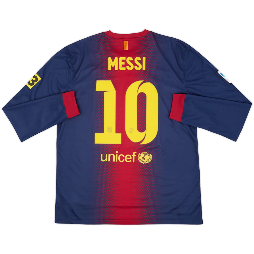 2012-13 Barcelona Home L/S Shirt Messi #10 - 8/10 - (L)