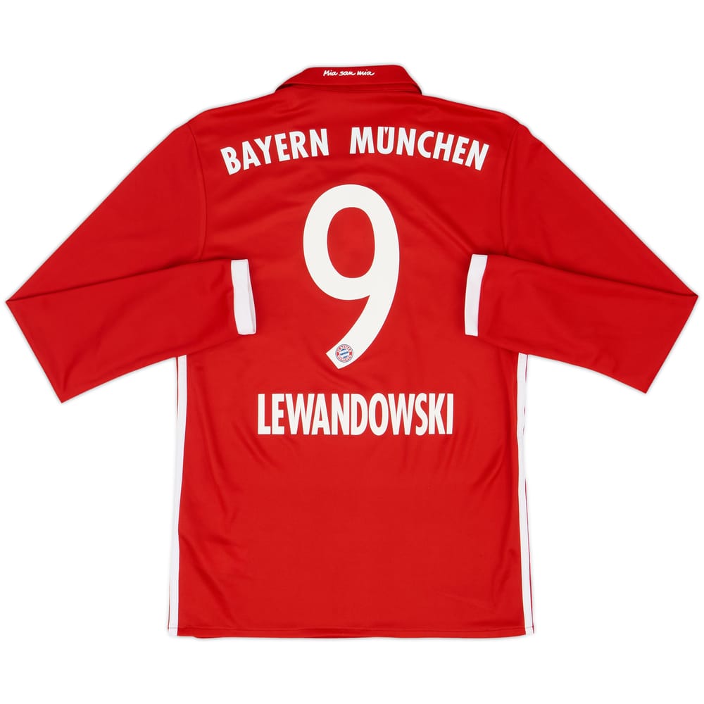 2016-17 Bayern Munich Home L/S Shirt Lewandowski #9 - 8/10 - (S)