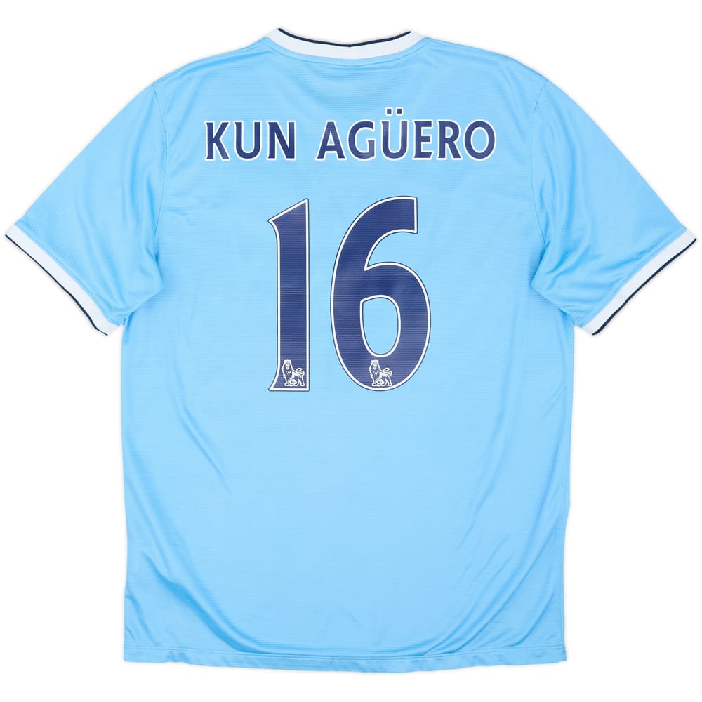 2013-14 Manchester City Home Shirt Kun Aguero #16 - 6/10 - (L)