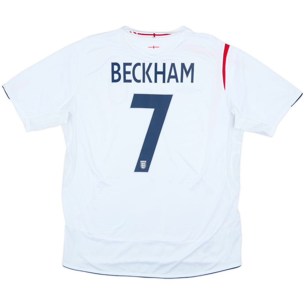 2005-07 England Home Shirt Beckham #7 - 7/10 - (XL)