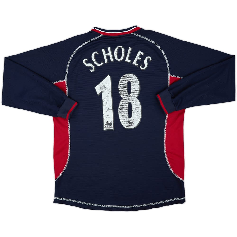 2000-01 Manchester United Third L/S Shirt Scholes #18 - 5/10 - (M)