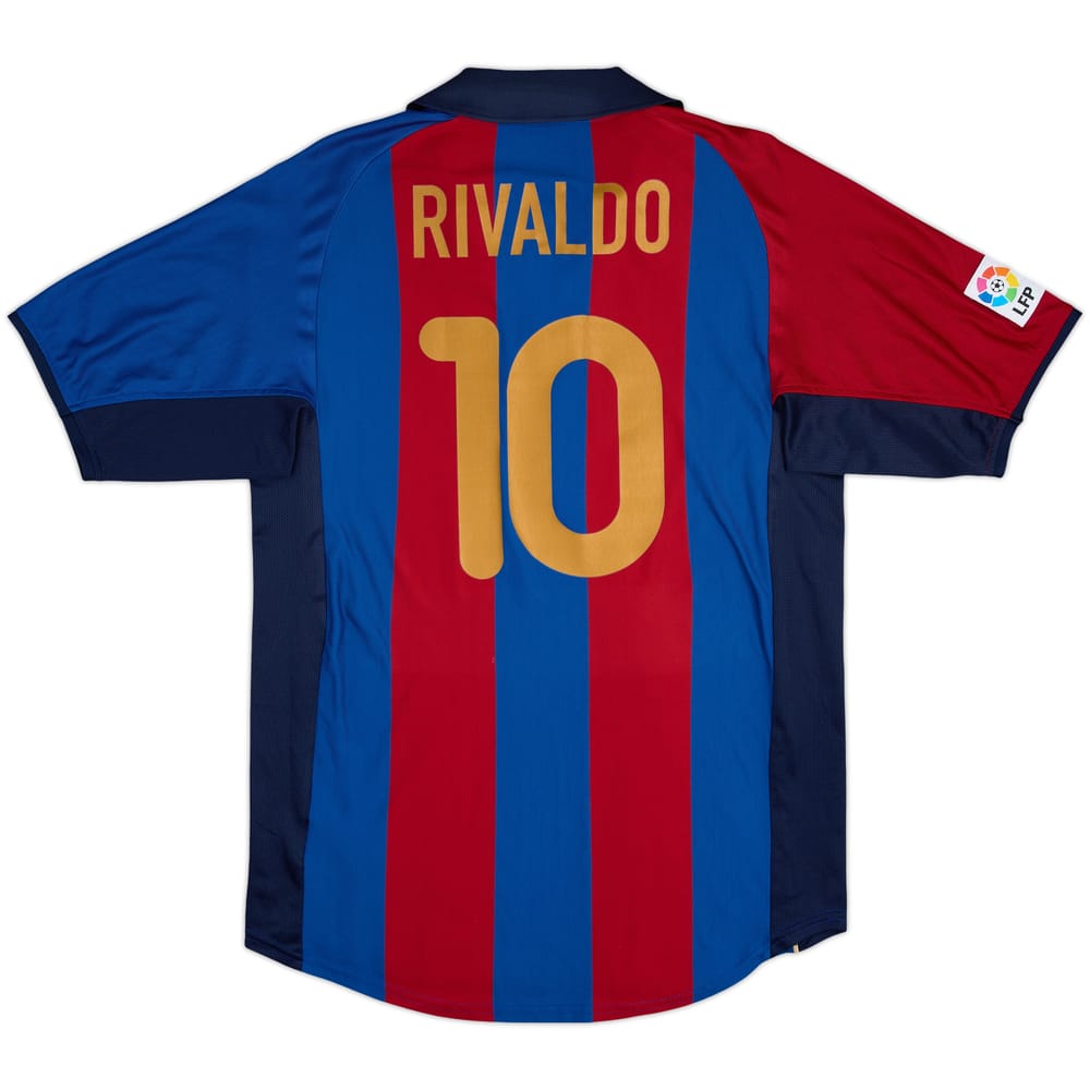 2001-02 Barcelona Home Shirt Rivaldo #10 - 8/10 - (M)