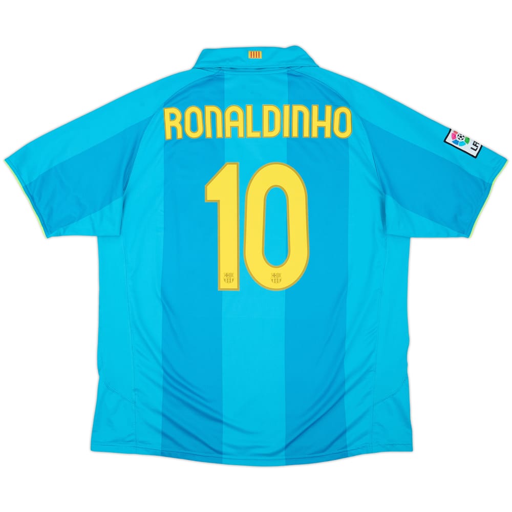 2007-09 Barcelona Away Shirt Ronaldinho #10 - 7/10 - (XXL)