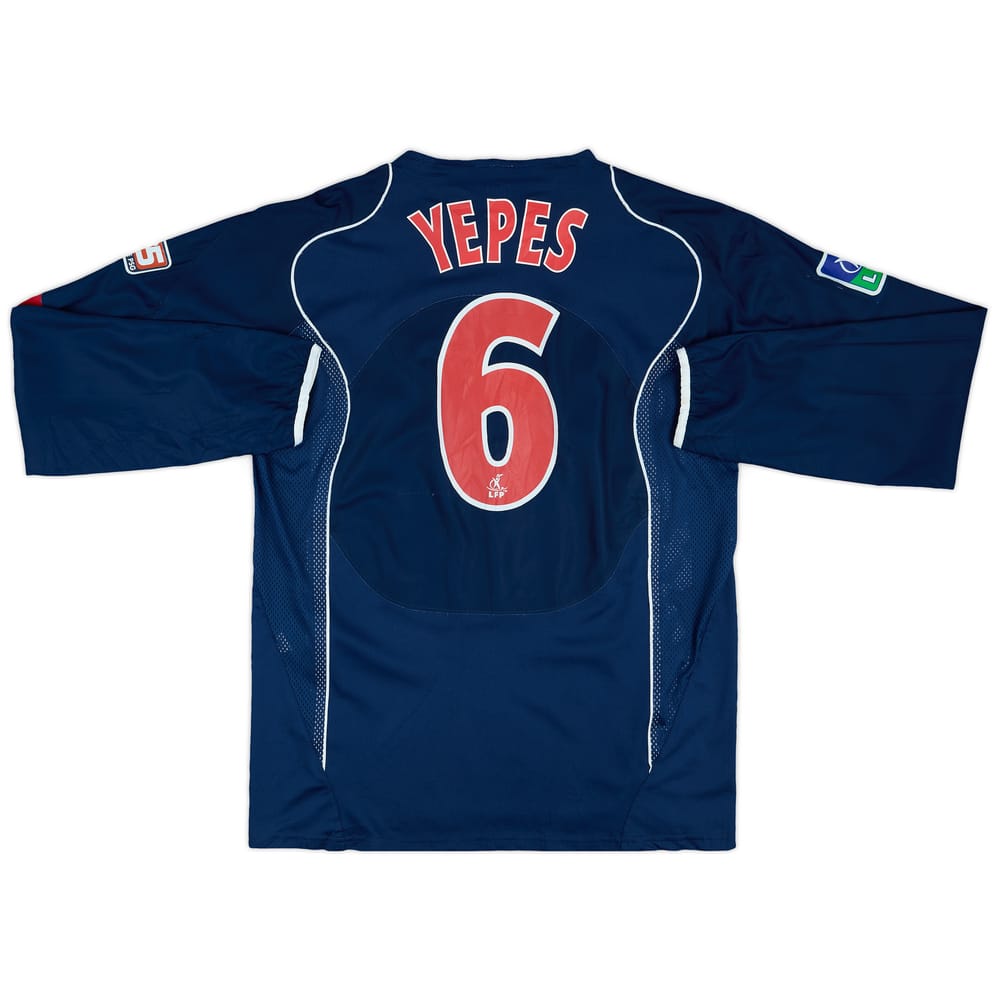 2004-05 Paris Saint-Germain Match Issue Home L/S Shirt Yepes #6