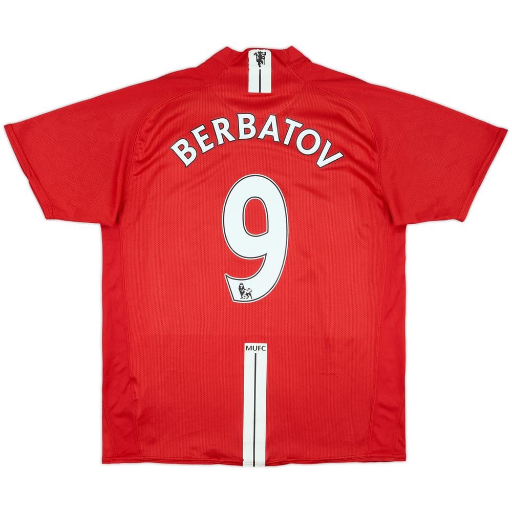 2007-09 Manchester United Home Shirt Berbatov #9 - 6/10 - (L)