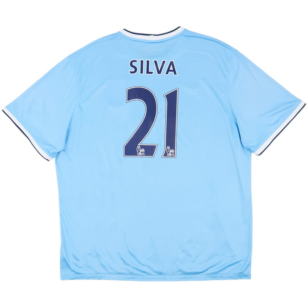2013-14 Manchester City Home Shirt Silva #21 - 7/10 - (3XL)