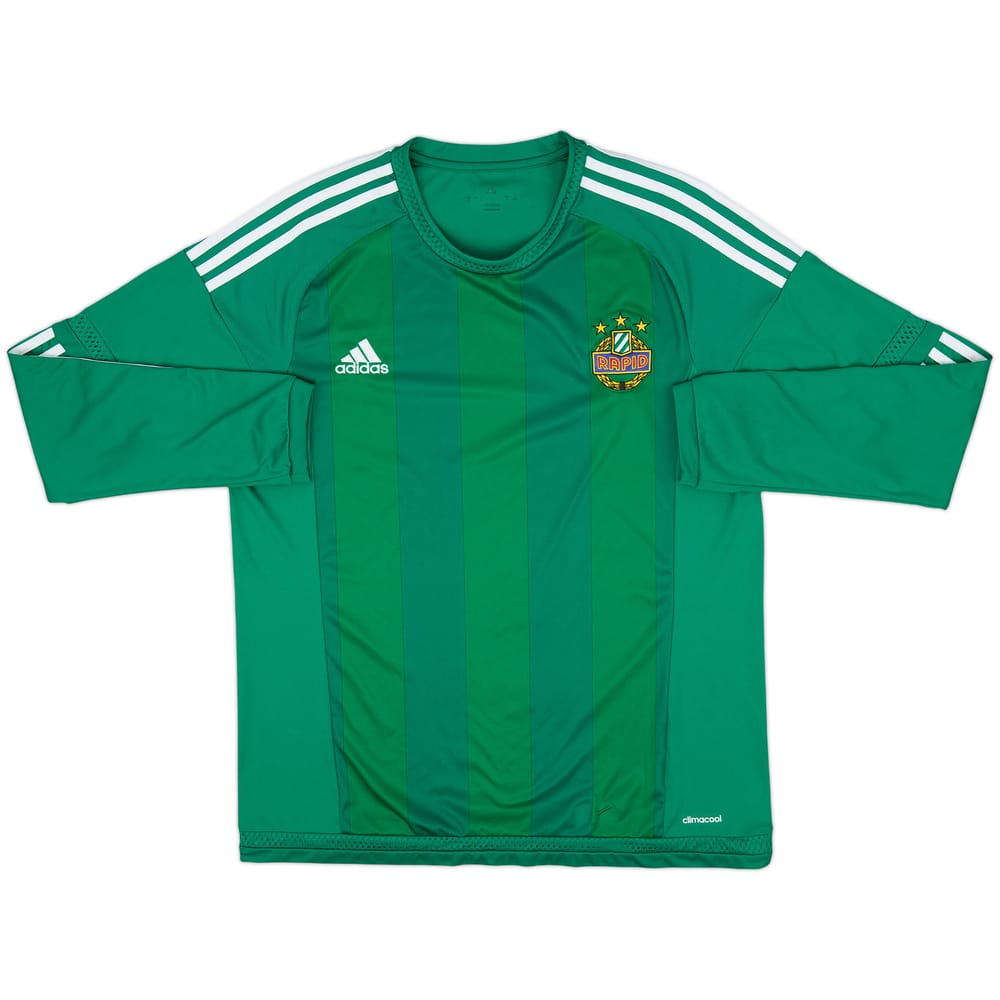 2015-16 Rapid Vienna Home L/S Shirt - 7/10 - (L)