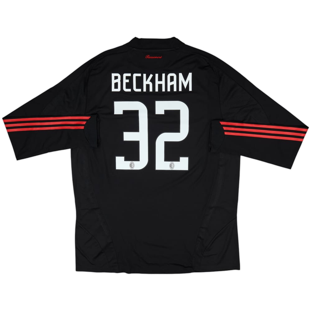 2008-09 AC Milan Player Issue Third L/S Shirt Beckham #32 - 9/10 - (XL)