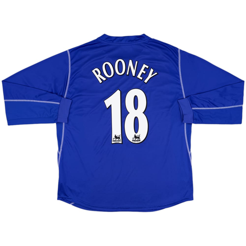 2002-03 Everton Home L/S Shirt Rooney #18 - 8/10 - (XXL)
