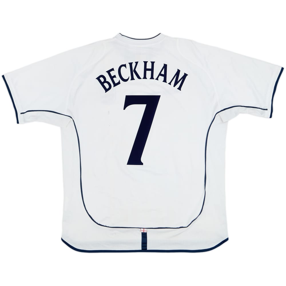 2001-03 England Home Shirt Beckham #7 - 6/10 - (XL)