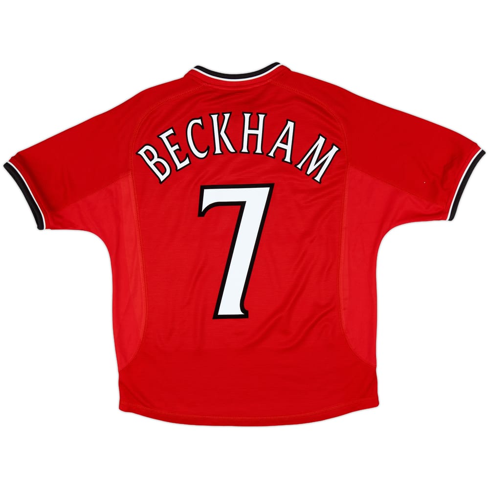 2000-02 Manchester United Home Shirt Beckham #7 - 8/10 - (XL.Boys)
