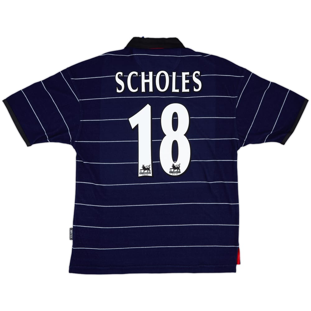 1999-00 Manchester United Away Shirt Scholes #18 (M)