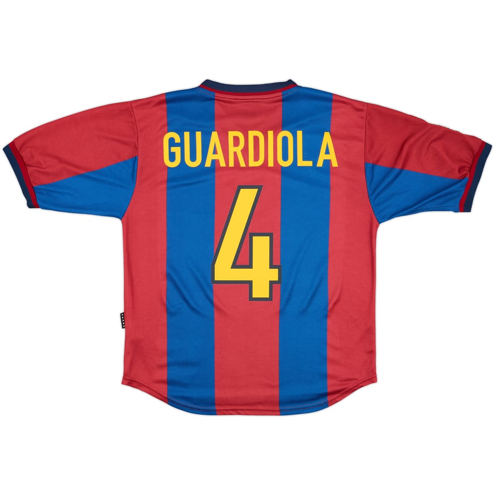 1998-00 Barcelona Home Shirt Guardiola #4 - 8/10 - (M)