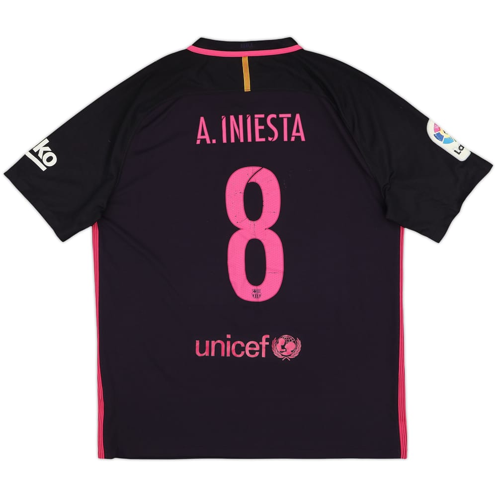2016-17 Barcelona Away Shirt A.Iniesta #8 - 5/10 - (XL)