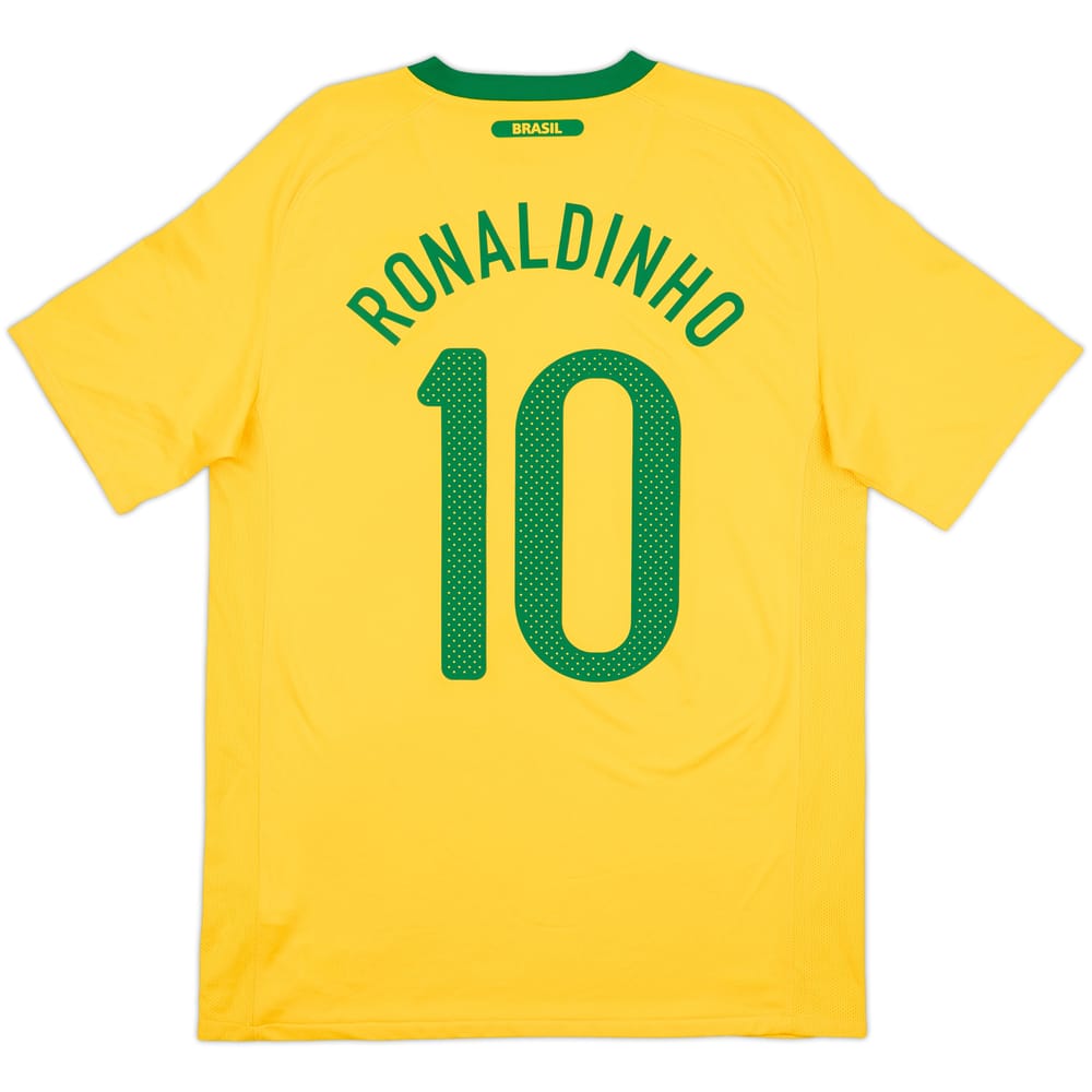 2010-11 Brazil Home Shirt Ronaldinho #10 - 8/10 - (M)