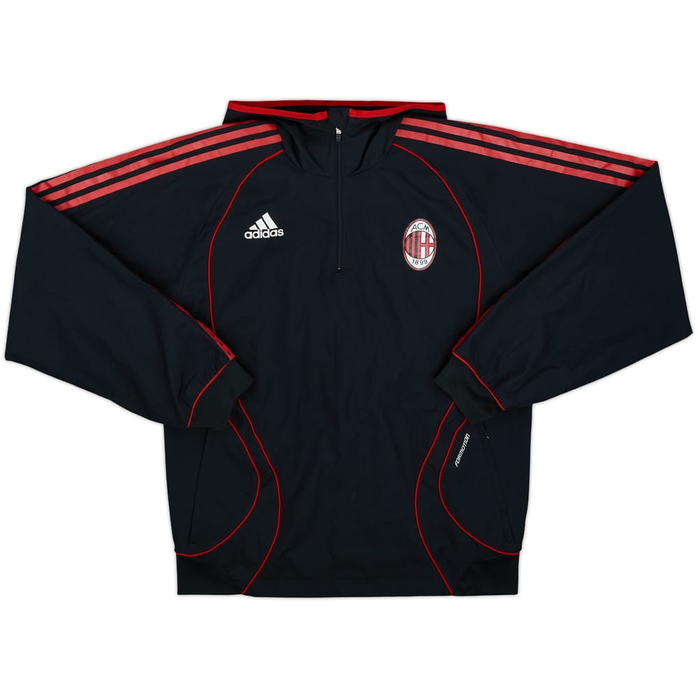 2006-07 AC Milan adidas Formotion Chaqueta de lluvia con capucha y cremallera de 1/4 - 9/10 - (S)
