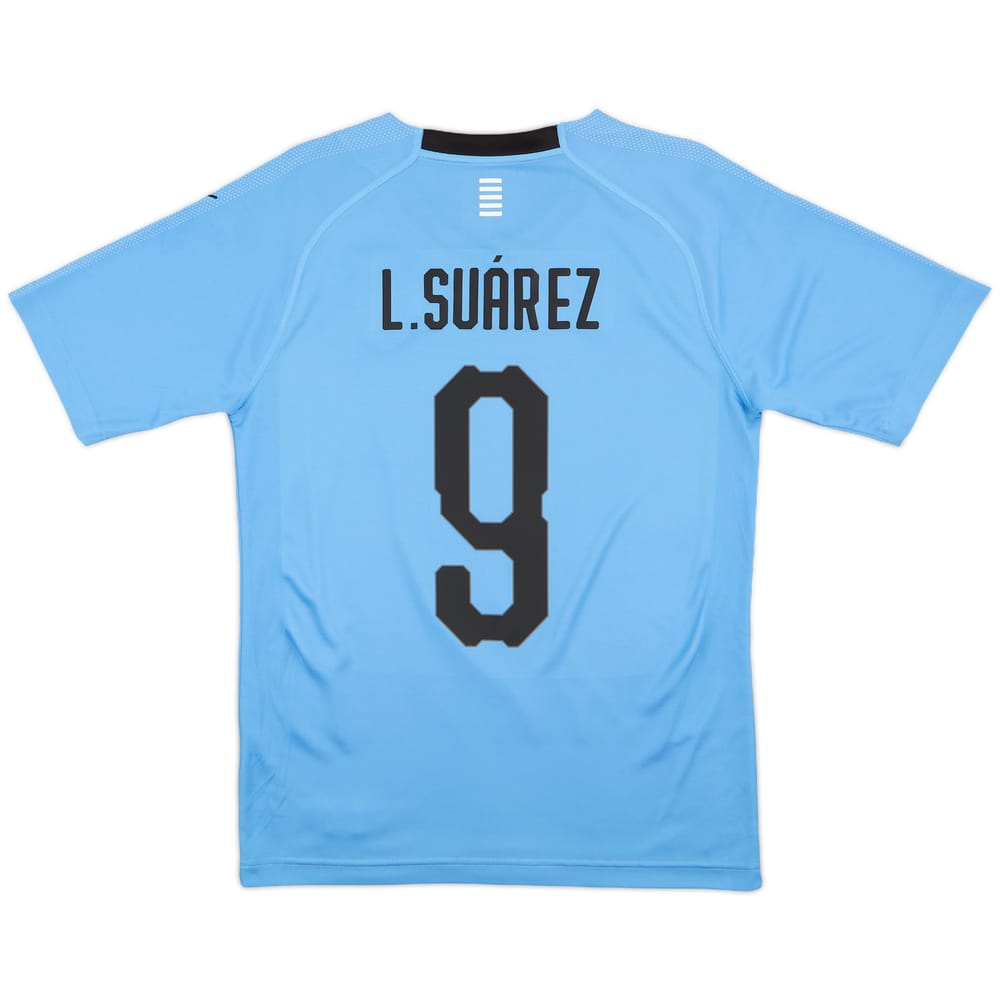 2018-19 Uruguay Home Shirt Suarez #9 - 9/10 - (S)