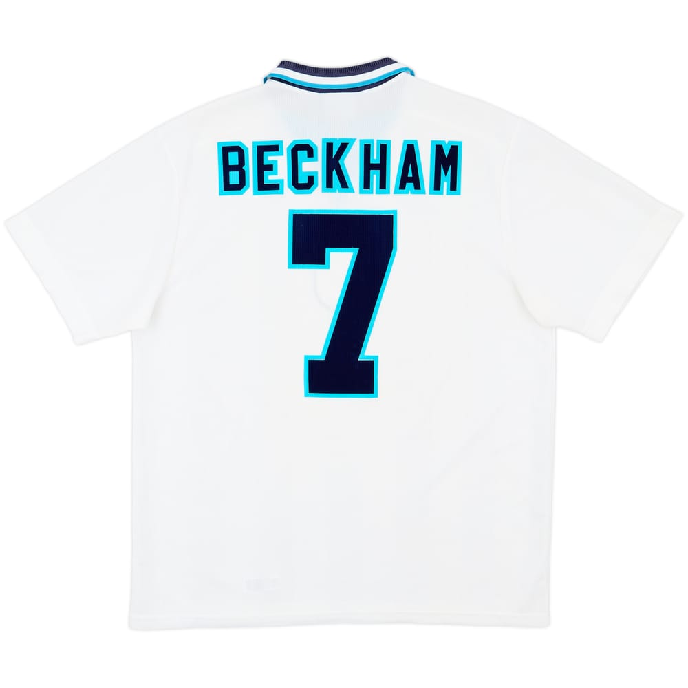 1995-97 England Home Shirt Beckham #7 - 7/10 - (XL)