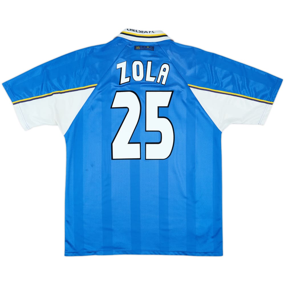 1997-99 Chelsea Home Shirt Zola #25 - 6/10 - (XL)