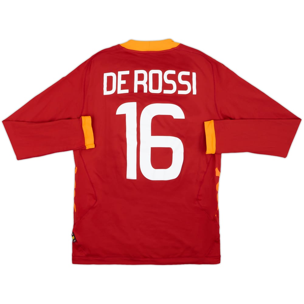 2011-12 Roma Home L/S Shirt De Rossi #16 - 9/10 - (M)