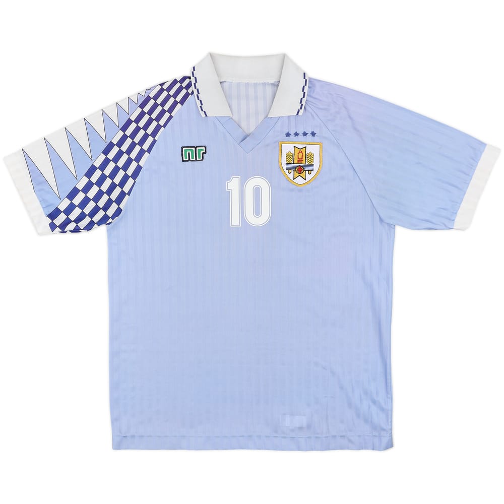 1992-95 Uruguay Home Shirt #10 - 8/10 - (L/XL)