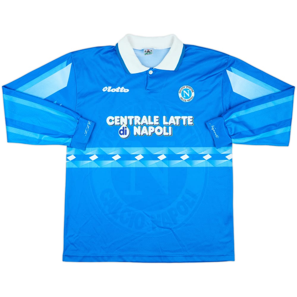 1996-97 Napoli Home L/S Shirt - 9/10 - (XL)