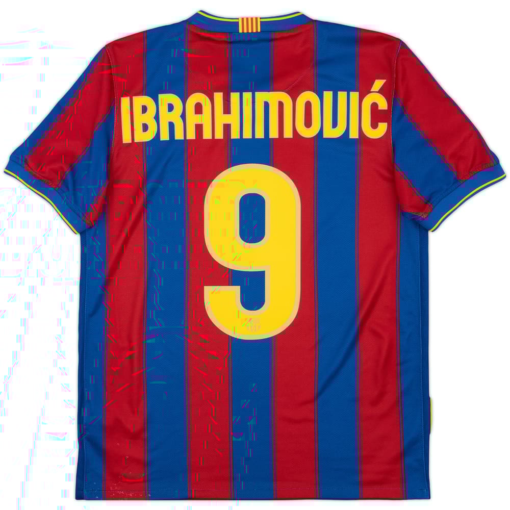 2009-10 Barcelona Home Shirt Ibrahimovic #9 - 10/10 - (S)