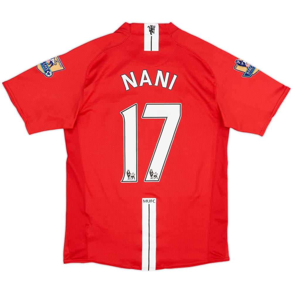 2007-09 Manchester United Home Shirt Nani #17 - 8/10 - (S)