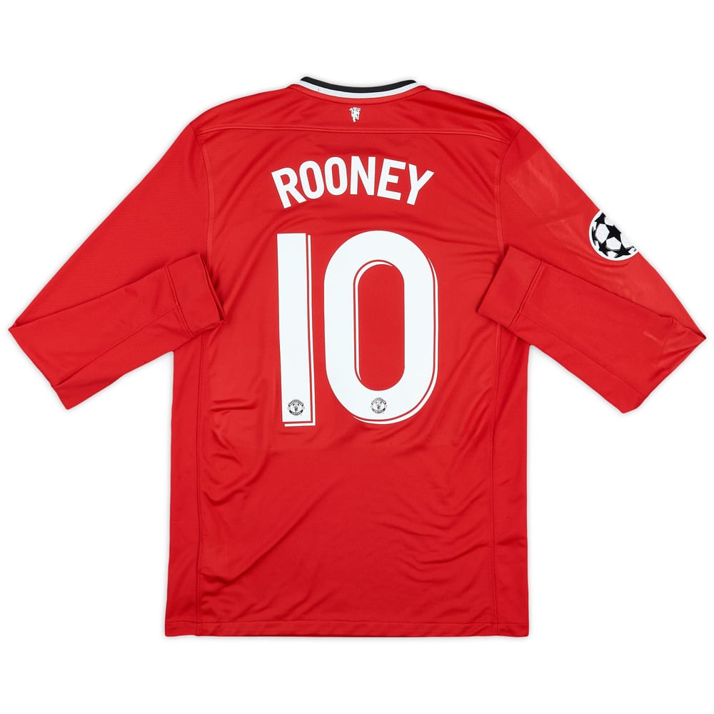 2011-12 Manchester United Home L/S Shirt Rooney #10 - 6/10 - (M)