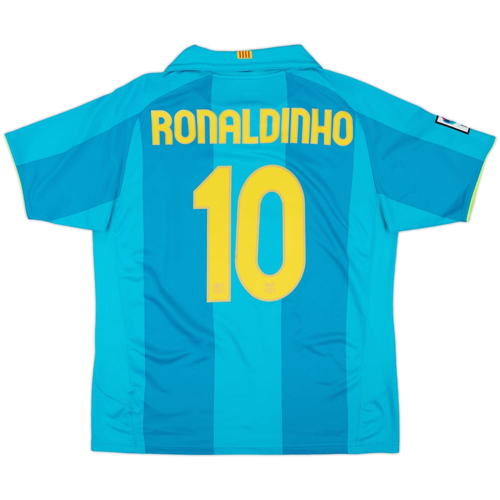 2007-09 Barcelona Away Shirt Ronaldinho #10 - 8/10 - (L)