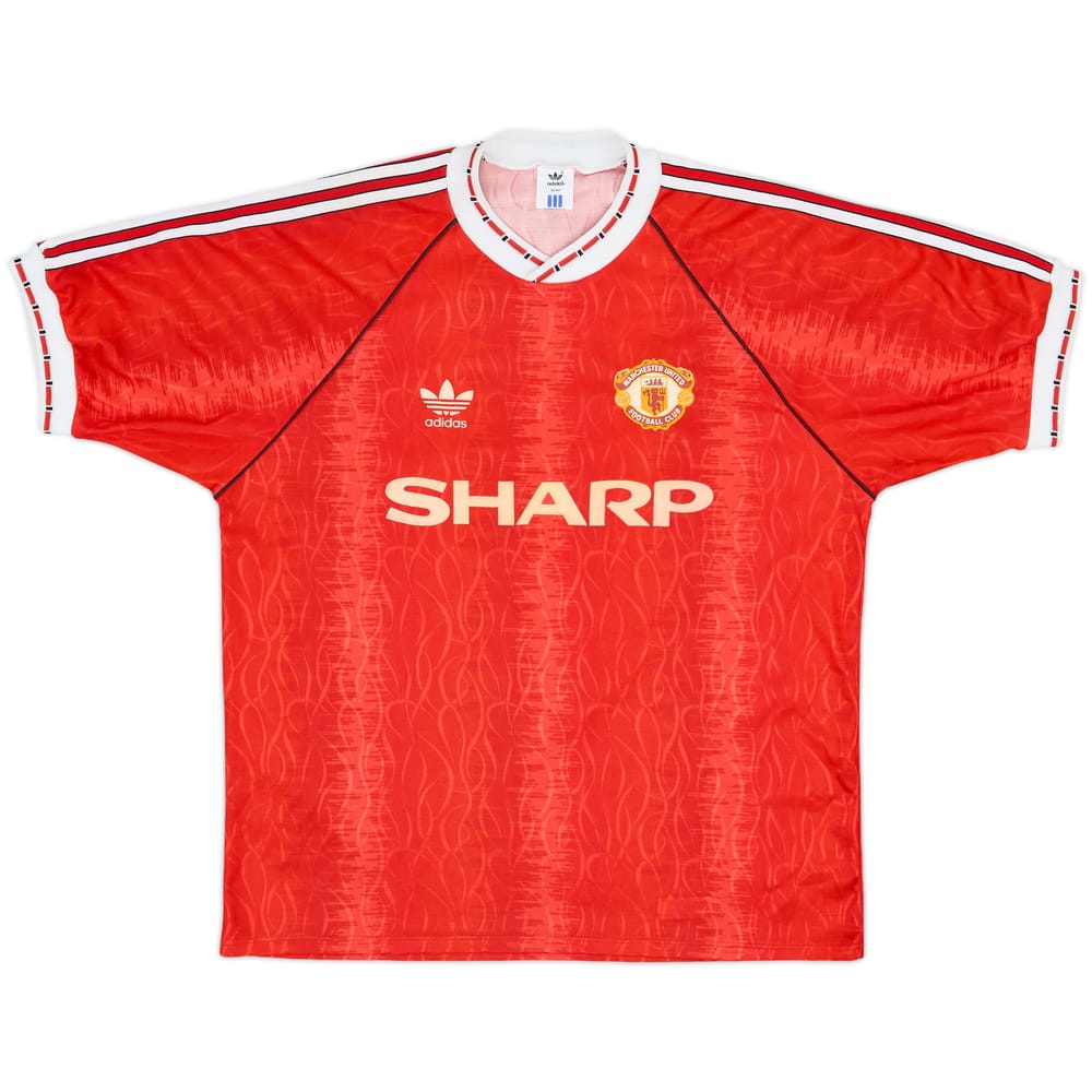 1990-92 Manchester United Home Shirt - 8/10 - (L)