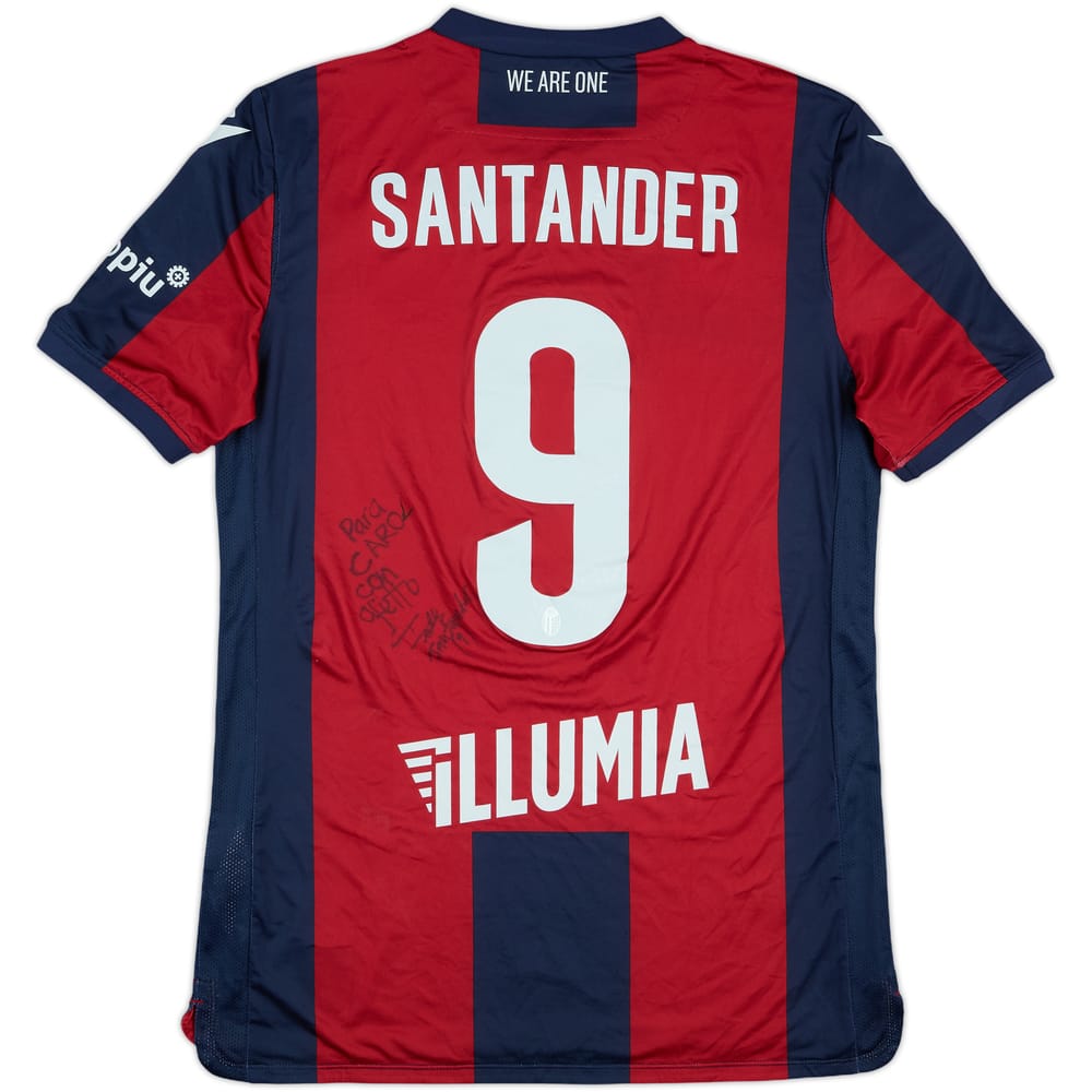 2019-20 Bologna Match Issue Signed Home Shirt Santander #9