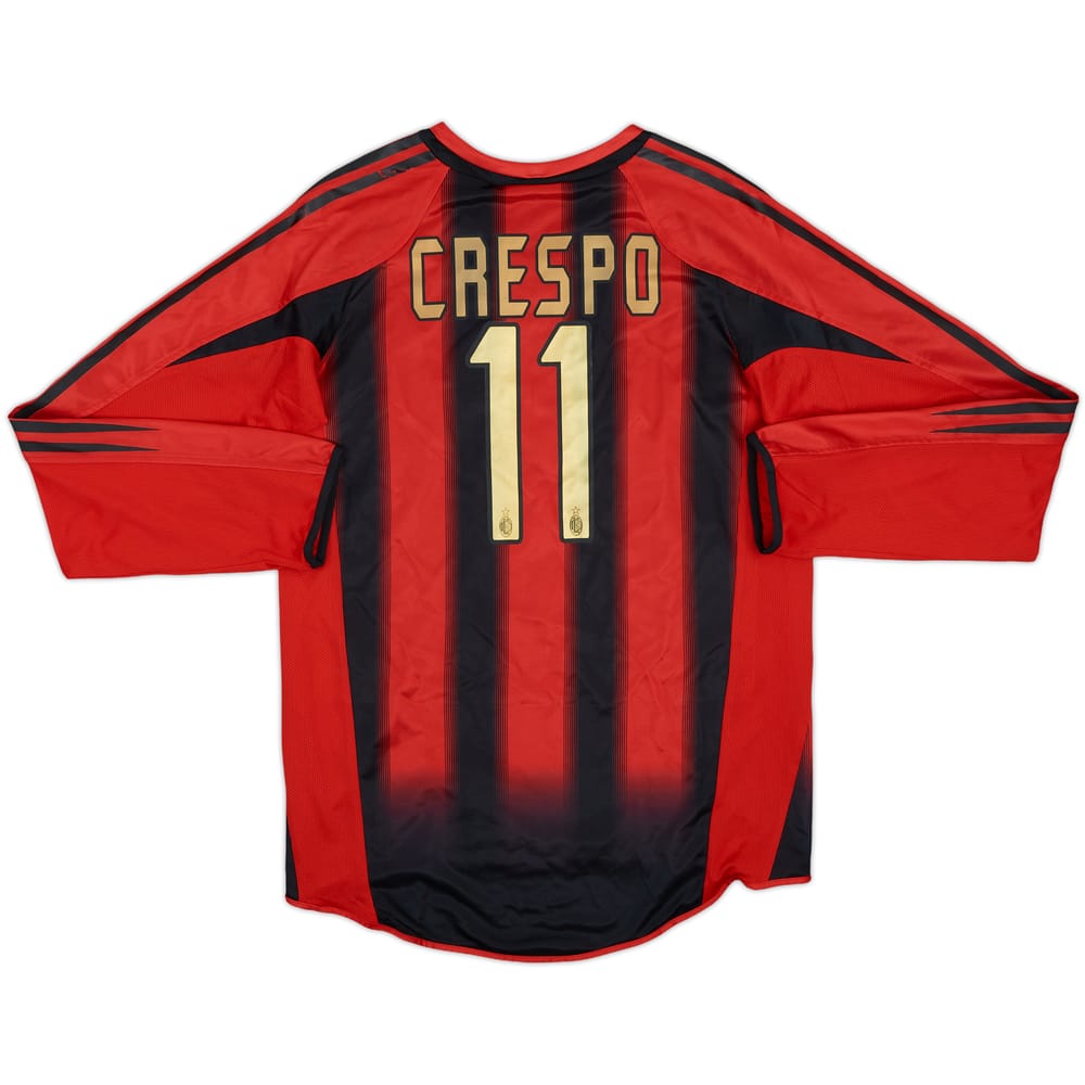 2004-05 AC Milan Player Issue Home L/S Shirt Crespo #11 - 9/10 - (S)