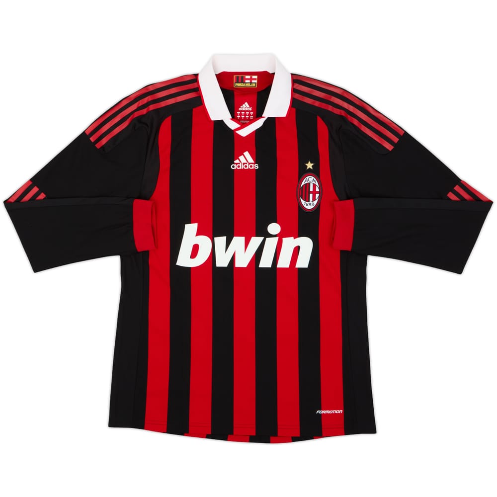 2009-10 AC Milan Player Issue Home L/S Shirt #11 - 10/10 - (M)