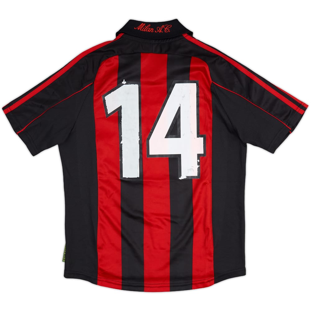 2000-02 AC Milan Home Shirt #14 - 5/10 - (XL.Boys)