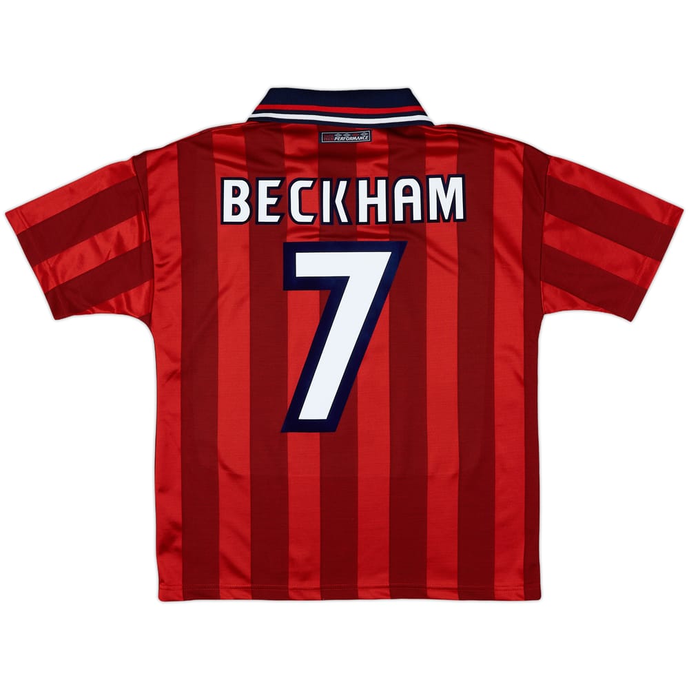 1997-99 England Away Shirt Beckham #7 - 8/10 - (Y)