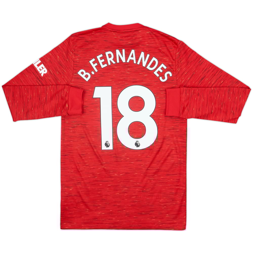 2020-21 Manchester United Home L/S Shirt B.Fernandes #18 - 10/10 - (S)