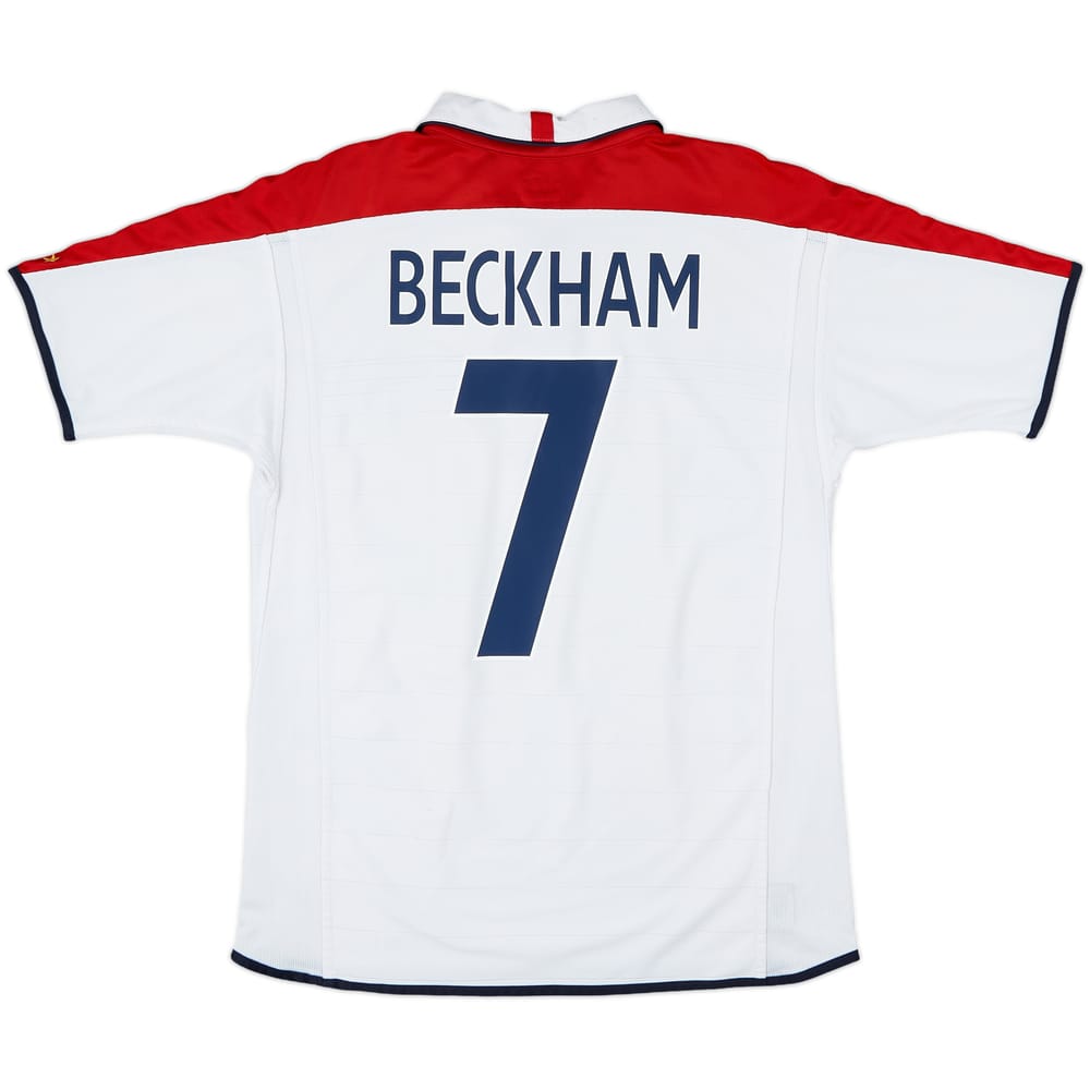2003-05 England Home Shirt Beckham #7 - 6/10 - (M)