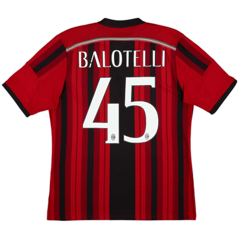2014-15 AC Milan Home Shirt Balotelli #45 - 8/10 - (L)