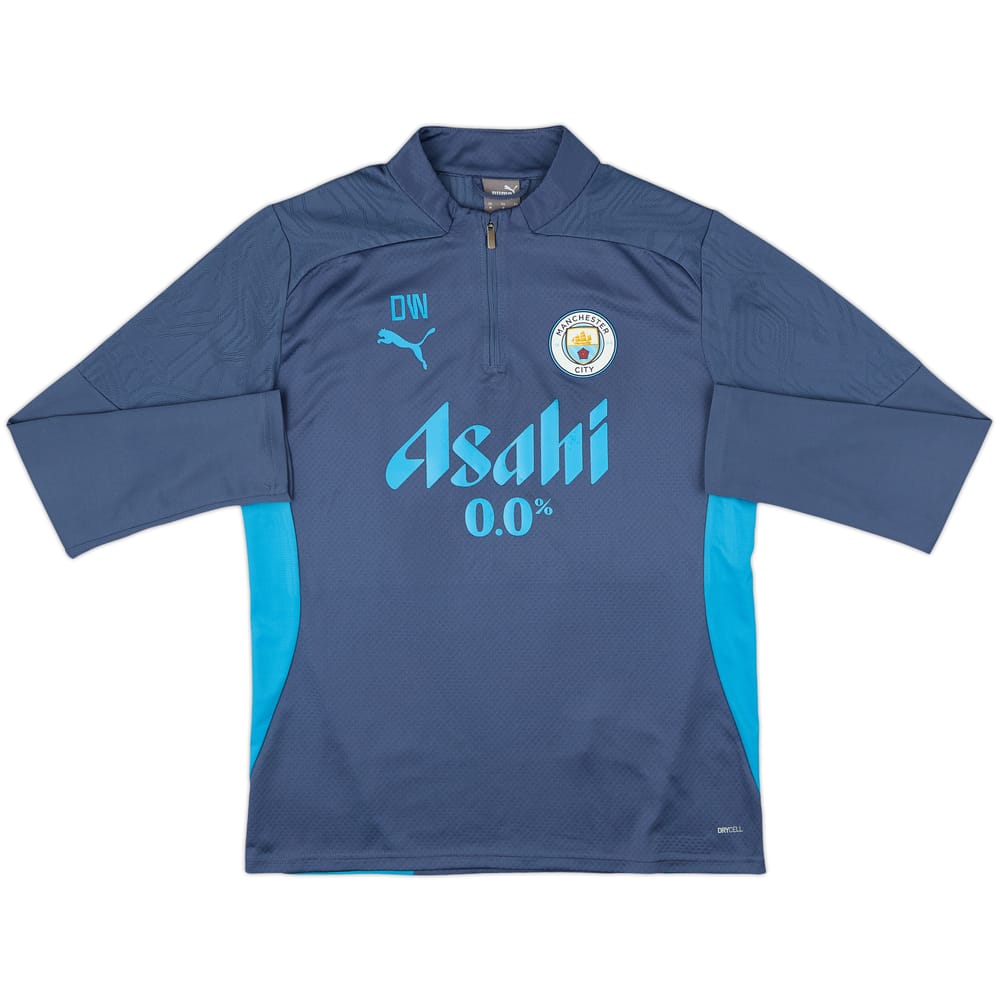 2023-24 Manchester City Staff Issue Puma 1/4 Zip Drill Top 'DW' - 10/10 - (M)