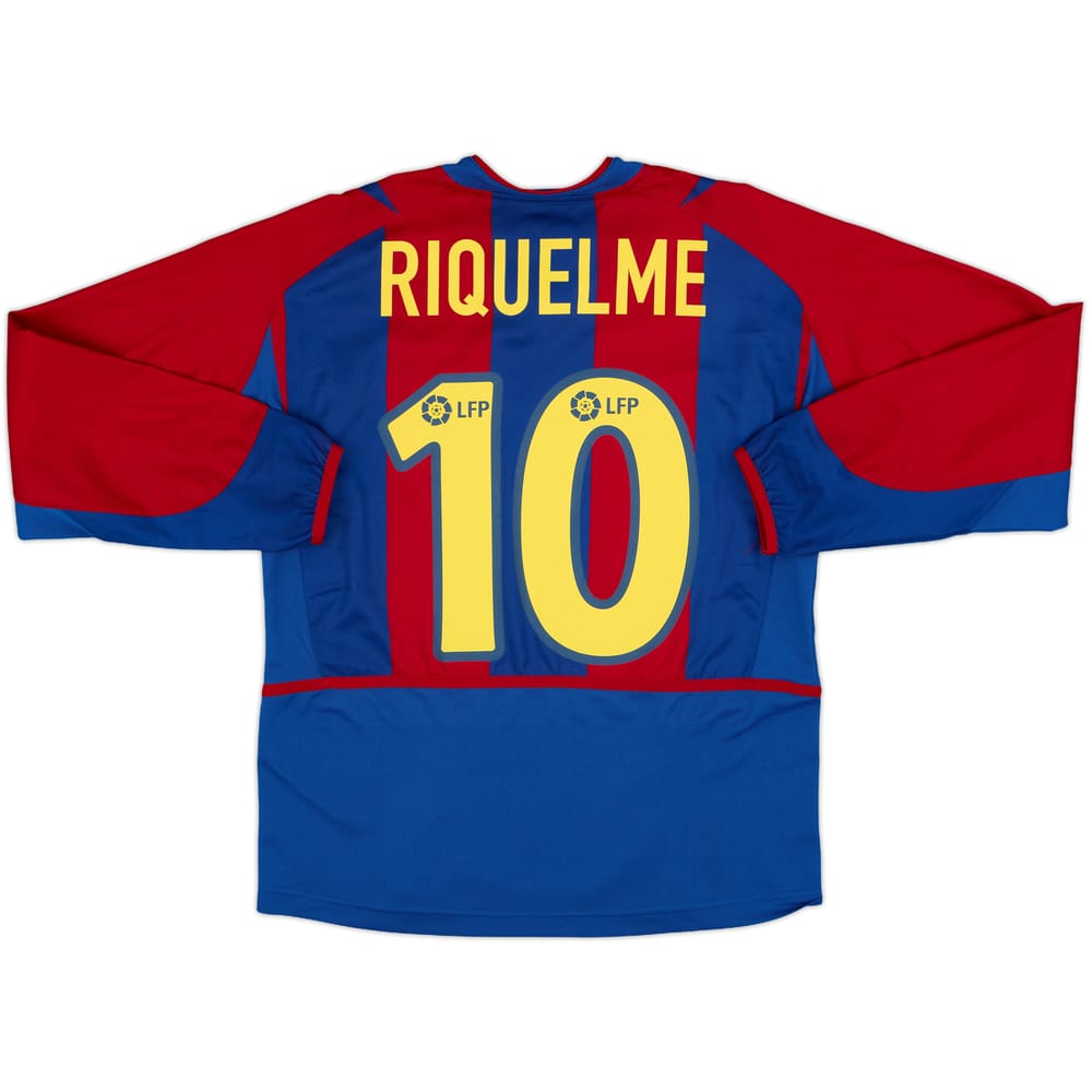 2002-03 Barcelona Home L/S Shirt Riquelme #10 - 8/10 - (L.Boys)