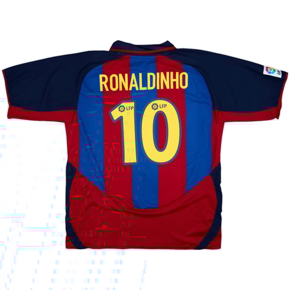 2003-04 Barcelona Home Shirt Ronaldinho #10 - 8/10 - (XL)