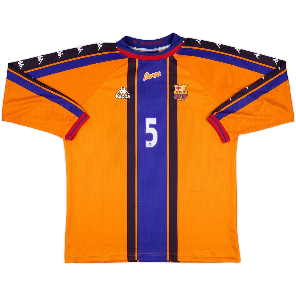 1997-98 Barcelona Handball Player Issue Away L/S Shirt #5 - 5/10 - (XL)