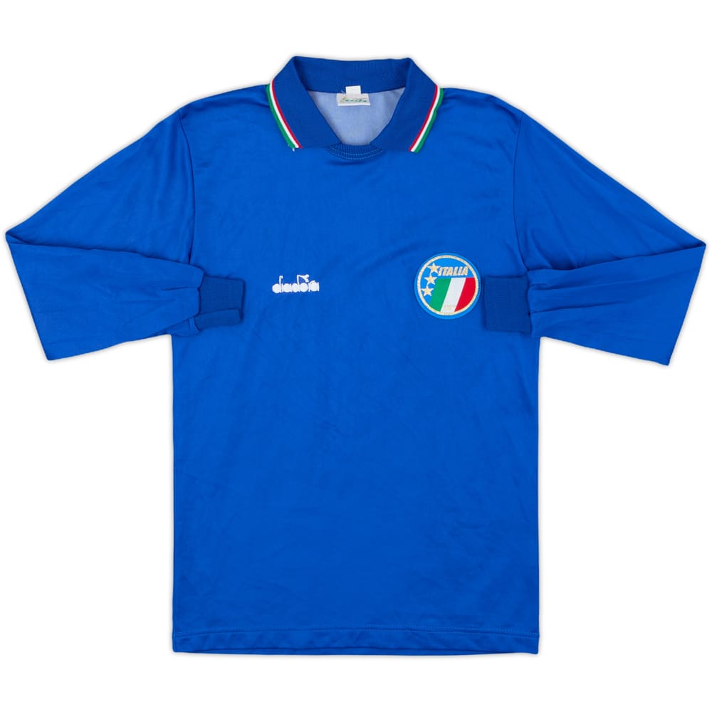 1986-90 Italy Home L/S Shirt - 9/10 - (L.Boys)