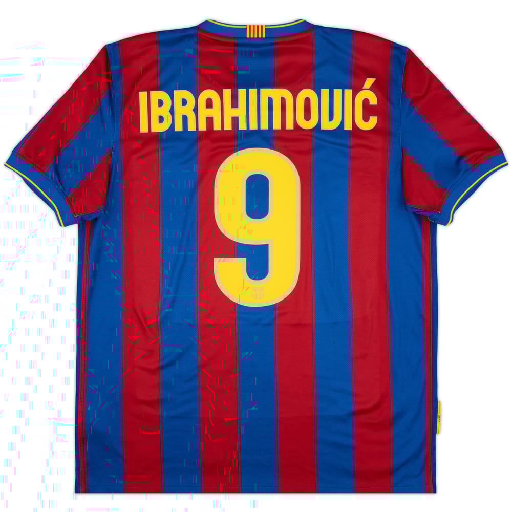 2009-10 Barcelona Home Shirt Ibrahimovic #9 - 6/10 - (L)